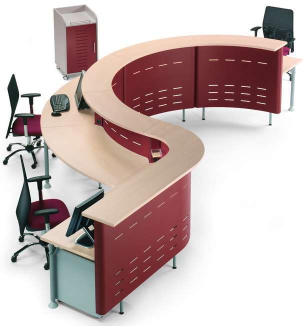 mostrador doble curvo y recto